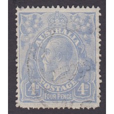 Australian    King George V    4d Blue   Single Crown WMK  Plate Variety 1L58..